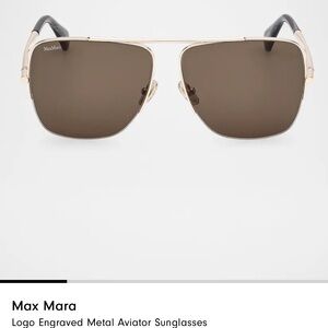 MaxMara Gold and Brown Aviator Sunglasses